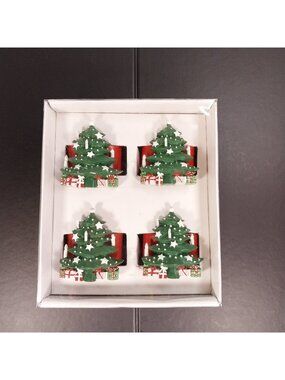 Set of 4 Waechtersbach Accessories Christmas Tree Napkin Rings JP Imports -COND.
